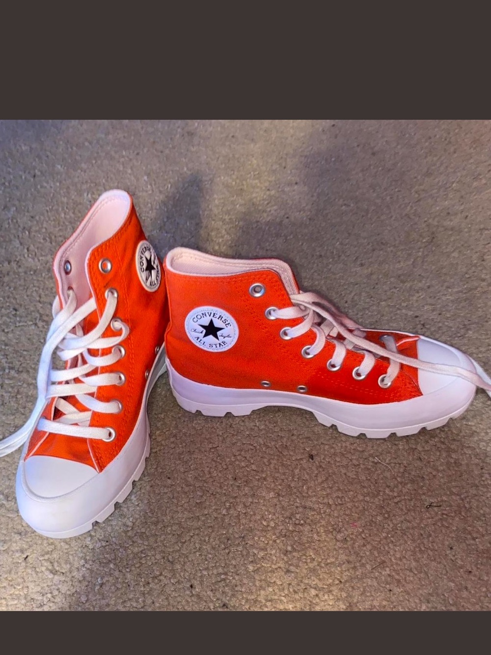 Converse Women’s size 5.5 Orange High-Top Platform Chuck Taylor Sneakers